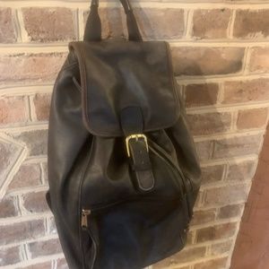 Coach leather black large backpack
